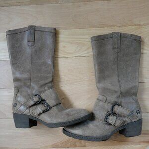 Born Taupe Leather Fashion Boots Size 6